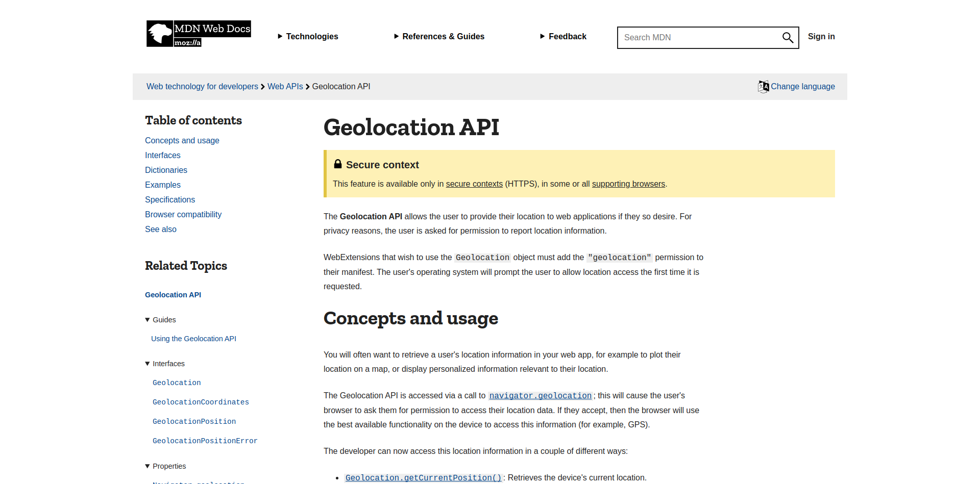 mozilla-geo-api