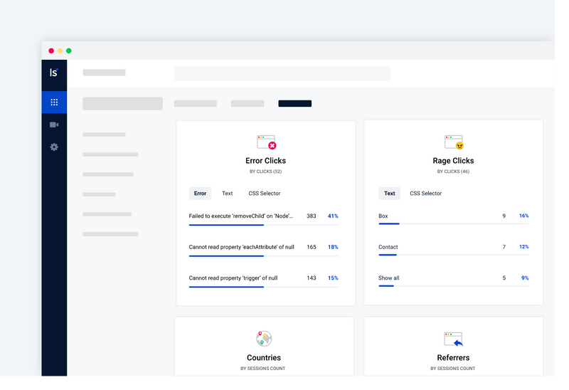 Click heatmaps – an example of rage and error clicks analysis in LiveSession