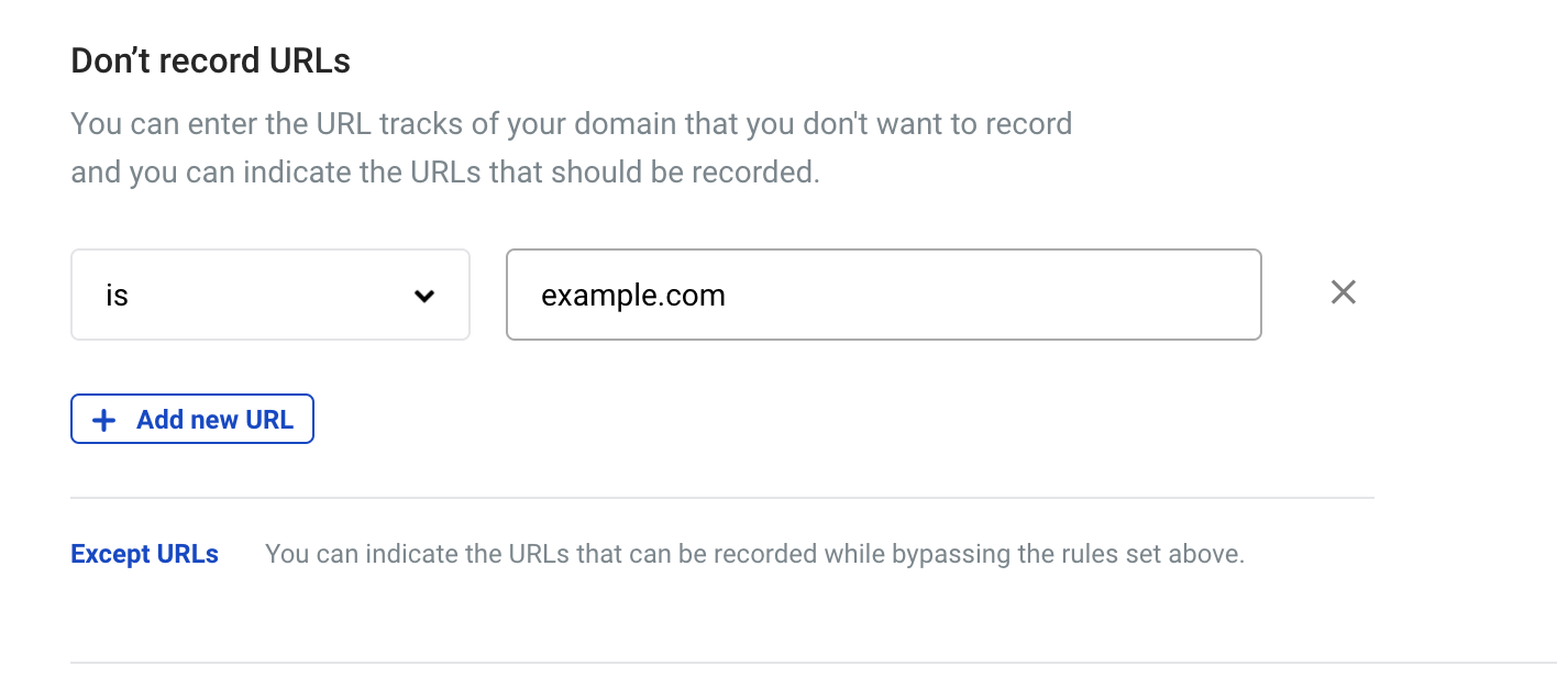 Don’t record URLs