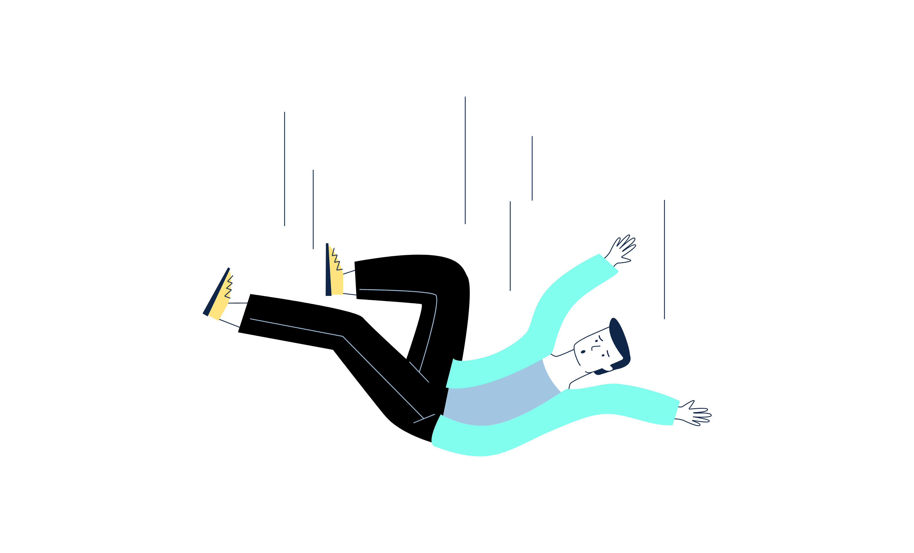 Illustration of a falling person. You should catch your users before they fall.