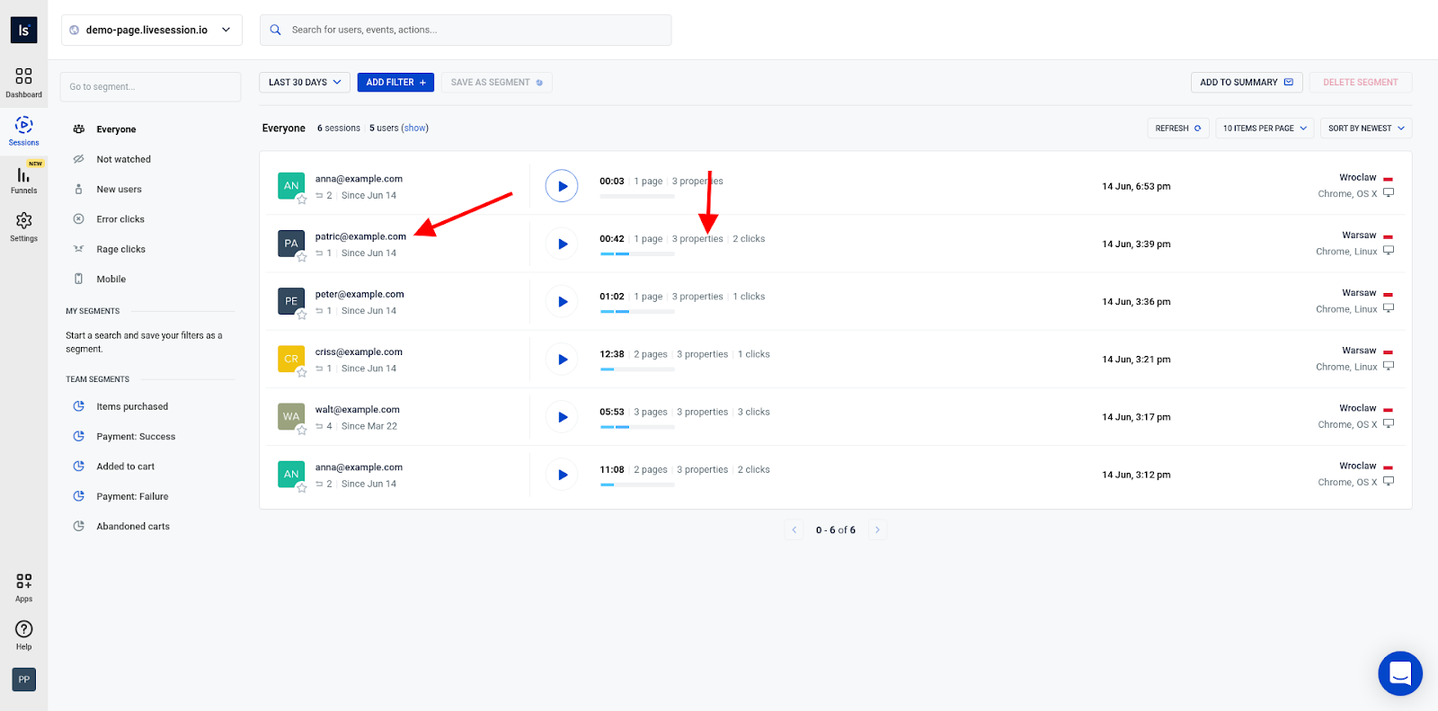 Adding custom properties and identify users