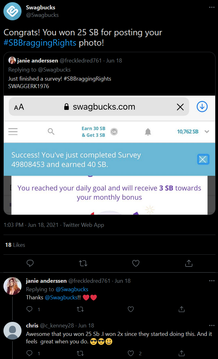 twitter - swagbucks