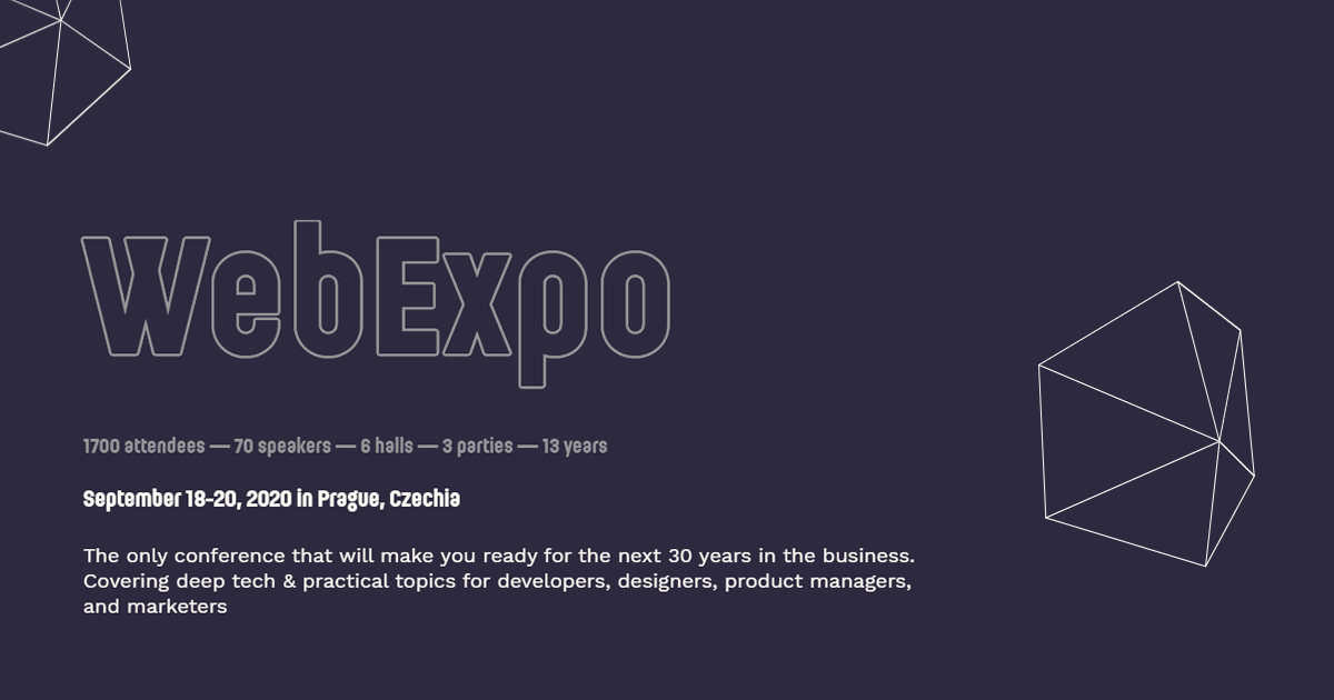 WebExpo is a Prague event for user experience, design and web development professionals